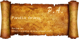 Pandia Arany névjegykártya